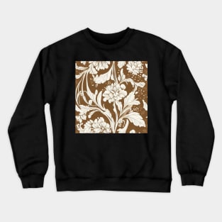 Brown and Cream Ivory Floral Classic Vintage Design Crewneck Sweatshirt